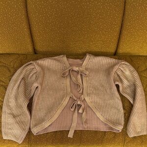 Kika Vargas Blush Pink Knit Tie-Front Cardigan XXS